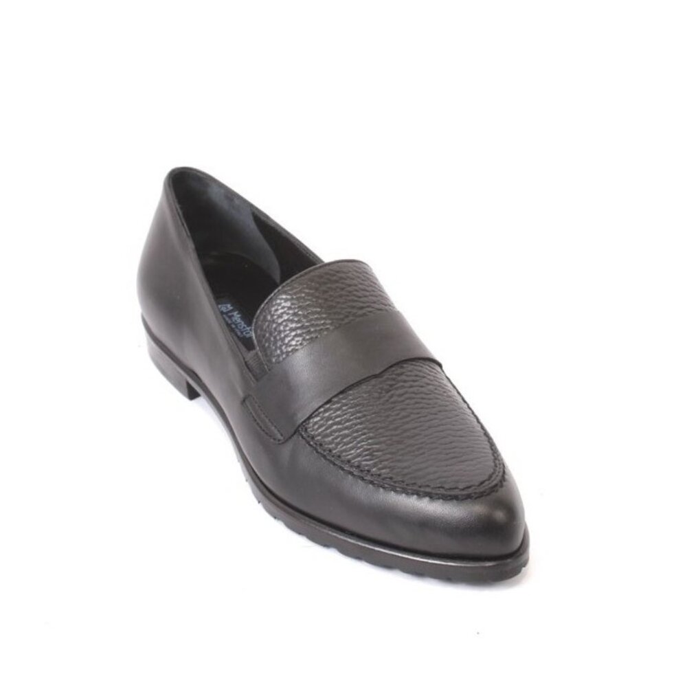 Fucsia 96052 Black Leather Comfort Shoes